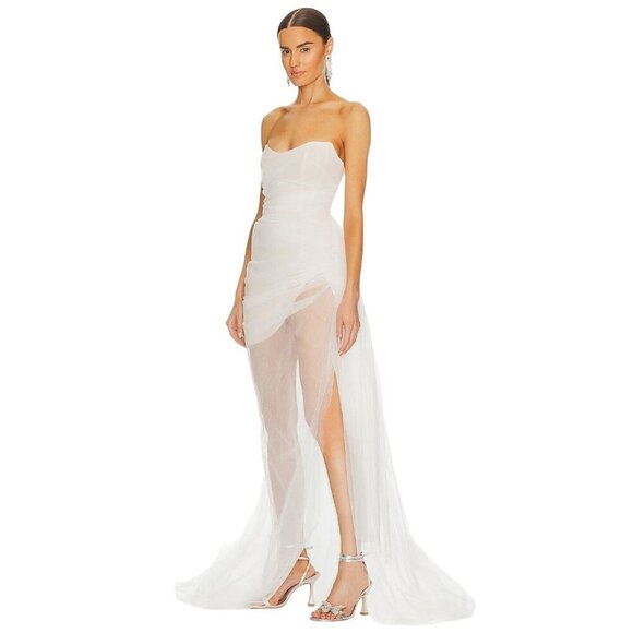 The Bar Cleo Gown in Blanc 4 New Womens Wedding Maxi Dress - Picture 4 of 15